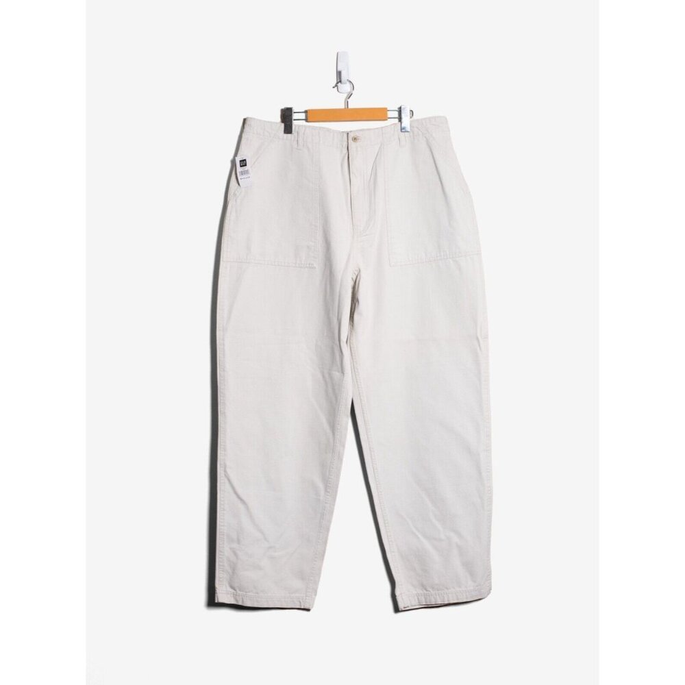 Deadstock Vintage Y2K GAP Mens 34x30 Baggy Wide Leg Canvas Pants Skater